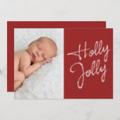 Carte Holiday Holly Jolly Photo (Devant / Derrière)
