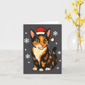 Carte Holiday Kitten Cute Christmas Cat Design Uni  (Fleur jaune)