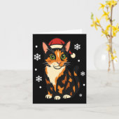 Carte Holiday Kitten Cute Christmas Cat Design Uni Long  (Fleur jaune)