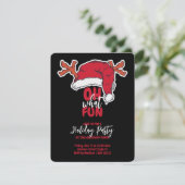 Carte Holiday Party Santa's Hat And Plaid Pattern (Debout devant)