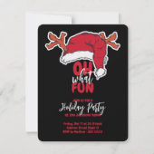 Carte Holiday Party Santa's Hat And Plaid Pattern (Devant)