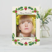 Carte Holiday photo Holly Frame (Debout devant)