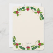 Carte Holiday photo Holly Frame (Dos)