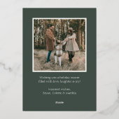 Carte Holiday Simplicity Foil Photo Holiday (Verso)