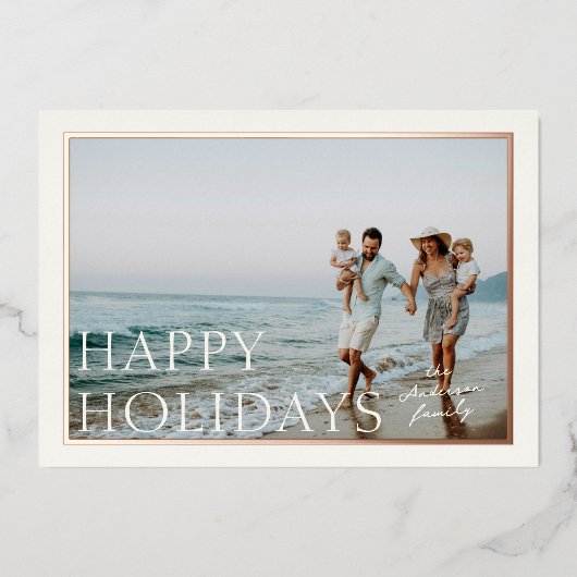 Carte Holiday Simplicity Foil Photo Holiday (Recto)