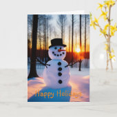 Carte Holiday Snowman (Fleur jaune)