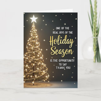 Carte Holiday Thank You Card with Christmas Tree & Star