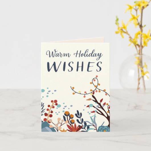 Carte Holiday Warm Wishes Card (Fleur jaune)