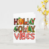 Carte Holly A Jolly Vibes Reindeer Christmas Trees Light (Fleur jaune)