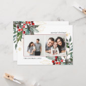 Carte Holly Berries Outlet Noël 2 photos Vacances (Devant/Arrière en situation)