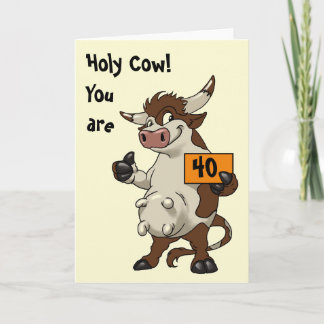 Carte Holly Cow Vous Avez 40 Anniversaires Amusants