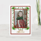 Carte Holly de Noël avec photo (Devant)