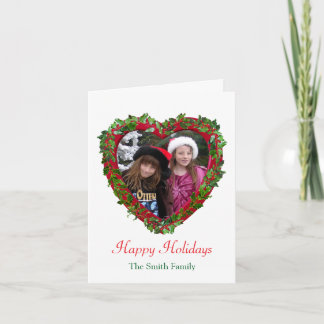 Carte Holly Heart Holiday Card