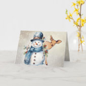 Carte "Holly Jolly Snowman" avec un homme (Fleur jaune)