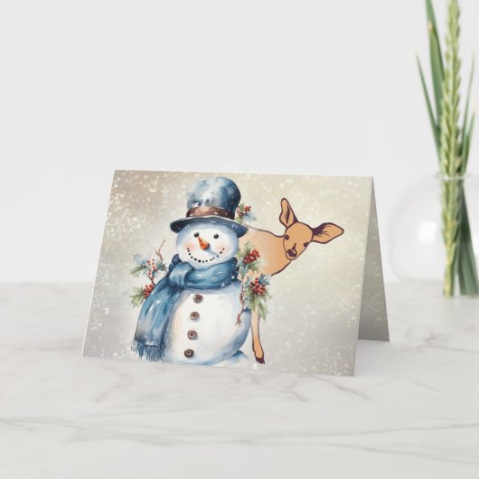Carte "Holly Jolly Snowman" avec un homme (Devant)