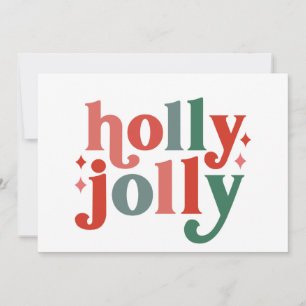 Carte Holly Jolly - Typographie Rétro de Fêtes