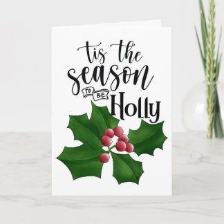 Carte Holly Jolly Watercolor Christmas Card