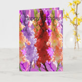 Carte Hollyhock Fleurit D'Élégance, Anniversaire (Fleur jaune)