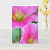 Carte Hollyhocks rose vif (Fleur jaune)