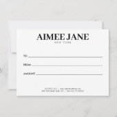 Carte Holographie de luxe minimaliste gras (Dos)