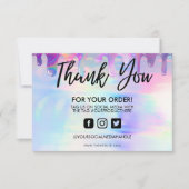 Carte Holographie Pastel Drip Merci Média Insertion (Devant)