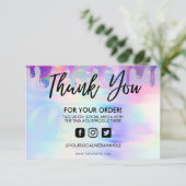 Carte Holographie Pastel Drip Merci Média Insertion (Debout devant)