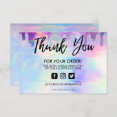 Carte Holographie Pastel Drip Merci Média Insertion (Devant / Derrière)