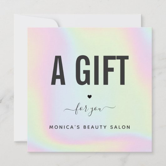 Carte Holographique Arc en ciel Unicorn Pastel Salon mod (Devant)