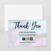 Carte Holographique Couleur Maj Merci Média Insertion (Devant / Derrière)