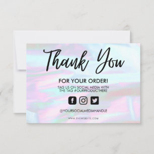 Carte Holographique Couleur Maj Merci Média Insertion