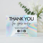 Carte Holographique Couleur Maj Merci Média Insertion (Debout devant)