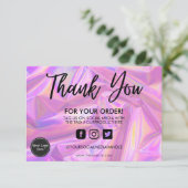 Carte Holographique Couleur Maj Merci Média Insertion (Debout devant)