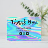 Carte Holographique Couleur Maj Merci Média Insertion (Debout devant)