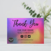 Carte Holographique Couleur Maj Merci Média Insertion (Debout devant)