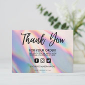 Carte Holographique Couleur Maj Merci Média Insertion (Debout devant)