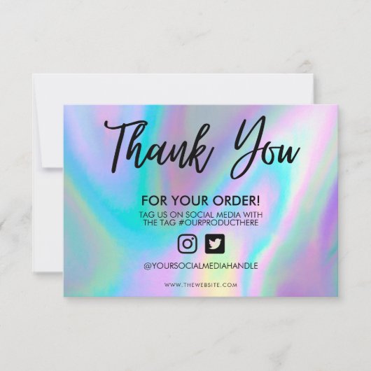 Carte Holographique Couleur Maj Merci Média Insertion (Devant)