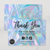 Carte Holographique Couleur Maj Merci Média Insertion (Devant / Derrière)