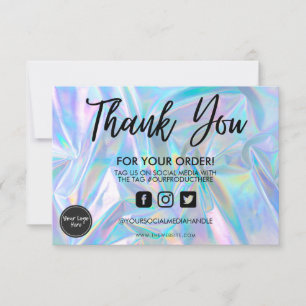 Carte Holographique Couleur Maj Merci Média Insertion