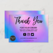 Carte Holographique Couleur Maj Merci Média Insertion (Devant / Derrière)