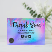 Carte Holographique Merci à séchoir coloré Média Inserti (Debout devant)