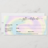 Carte holographique moderne vacances tendance girly (Dos)