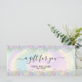 Carte holographique moderne vacances tendance girly (Debout devant)