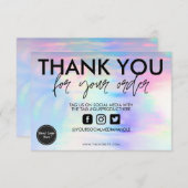 Carte Holographique Pastel Merci (Devant / Derrière)