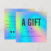 Carte Holographique Unicorn Rainbow Heart moderne Salon  (Devant / Derrière)