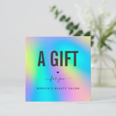 Carte Holographique Unicorn Rainbow Heart moderne Salon  (Debout devant)