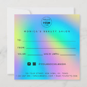 Carte Holographique Unicorn Rainbow Heart moderne Salon  (Dos)