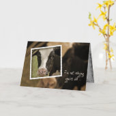 Carte Holstein Humour pour l'anniversaire (Fleur jaune)