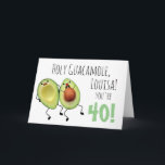Carte Holy Guacamole Personalized 50th Birthday Card<br><div class="desc">Celebrate someone's fortieth birthday with a bit of humor with this fun "Holy Guacamole" design. This avocado couple is paired with text that can be personalized for your intended recipient; just change the age and name and you're all set. In addition, the fonts can also both be customized to your...</div>