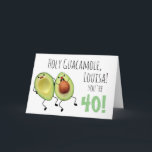 Carte Holy Guacamole Personalized 50th Birthday Card<br><div class="desc">Celebrate someone's fortieth birthday with a bit of humor with this fun "Holy Guacamole" design. This avocado couple is paired with text that can be personalized for your intended recipient; just change the age and name and you're all set. In addition, the fonts can also both be customized to your...</div>