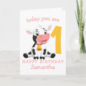 Carte Holycow ! C'est le 1er anniversaire d'une Vache mi (Devant)
